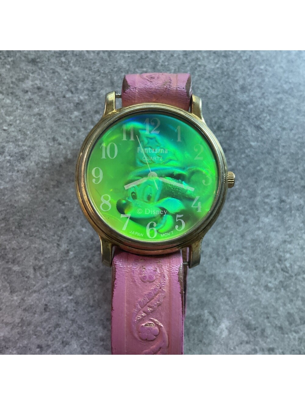 FANTASMA Mickey Mouse The Sorcerer Watch Hologram 3D Quartz 37mm Tested Works BA